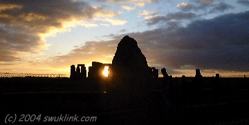  The Heelstone with the circle behind near sunset, Jan 2004 